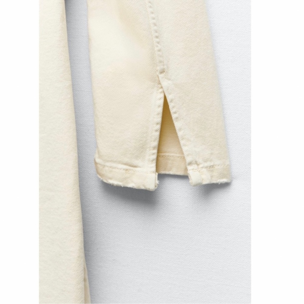 ZARA BELTED COTTON TOPCOAT TRENCH COAT - Picture 15 of 15